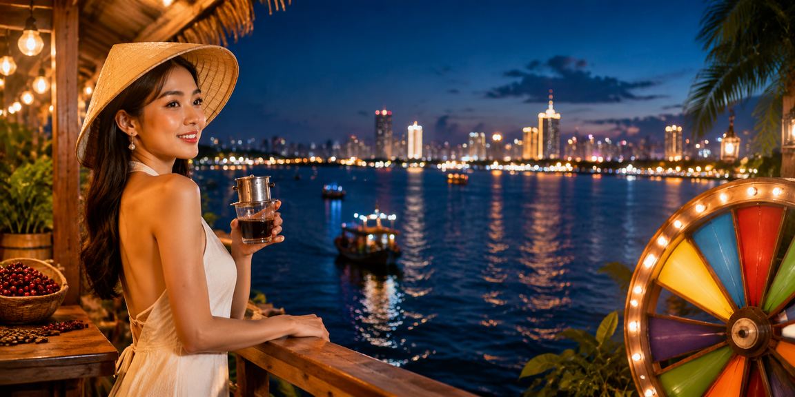 Người dùng vùng Mekong thưởng thức cà phê và chơi roulette trực tuyến trên điện thoại