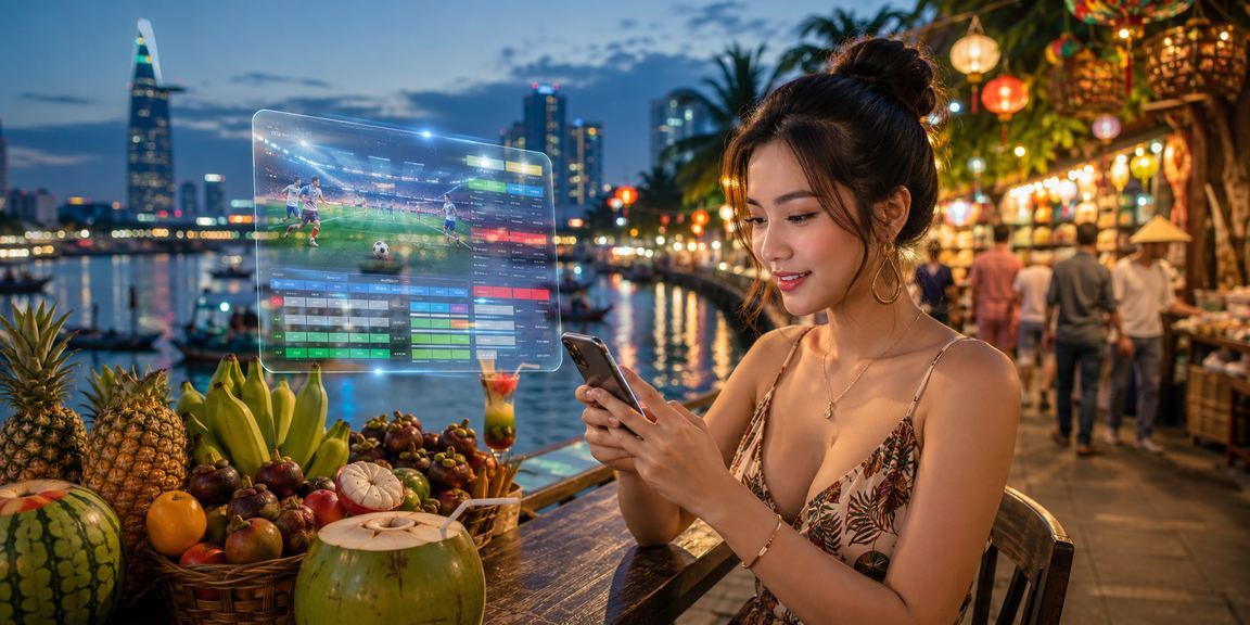 Người dùng Sài Gòn kiểm tra khuyến mãi casino và thể thao trực tuyến qua điện thoại tại bãi biển